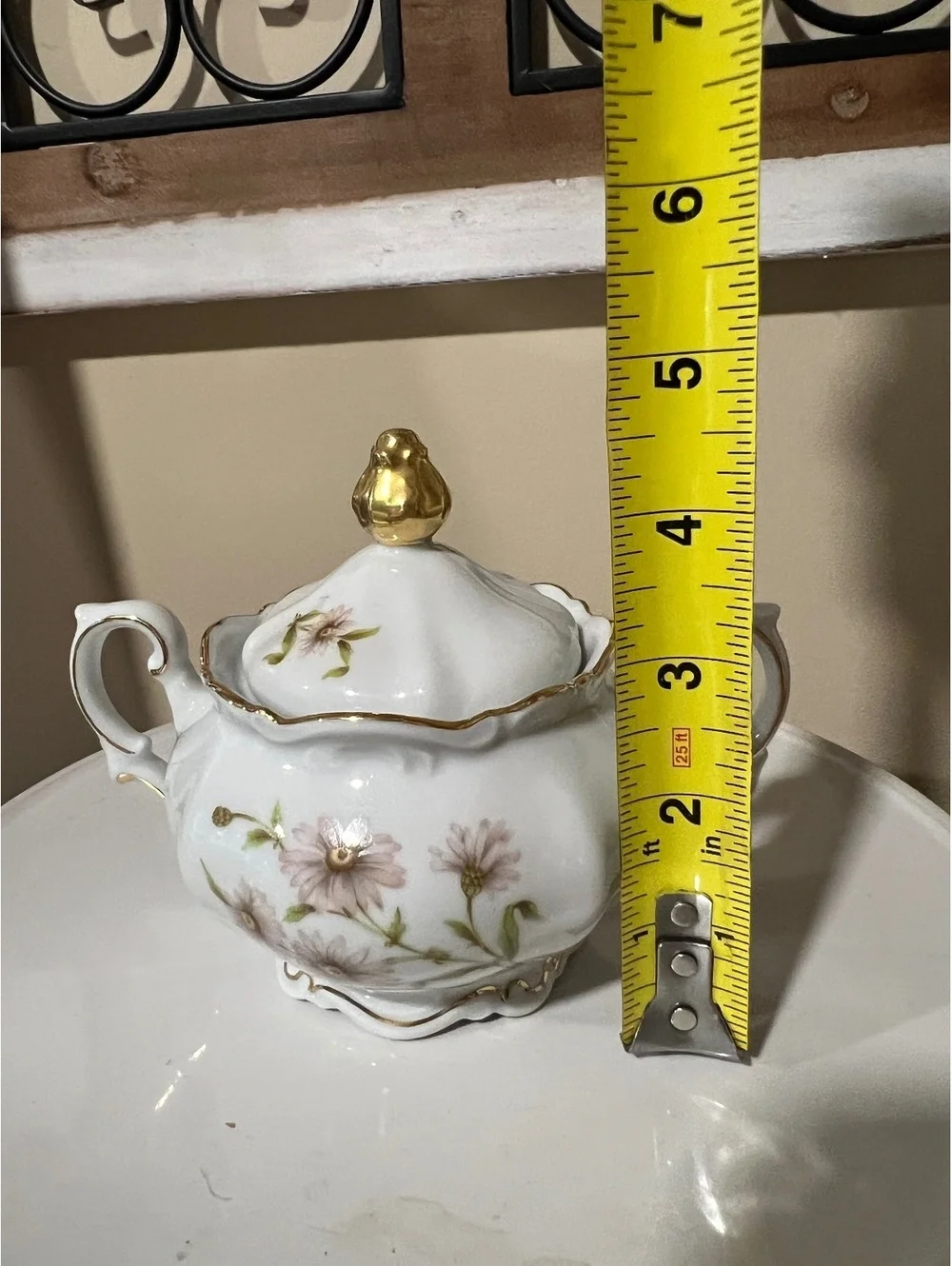 Vintage Mitterteich Bavaria Germany Cream Lavender Daisy Bell Sugar Creamer